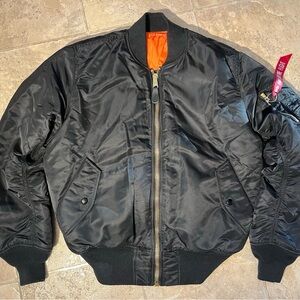 Alpha Industries Men's Black MA-1 Bomber Jacket